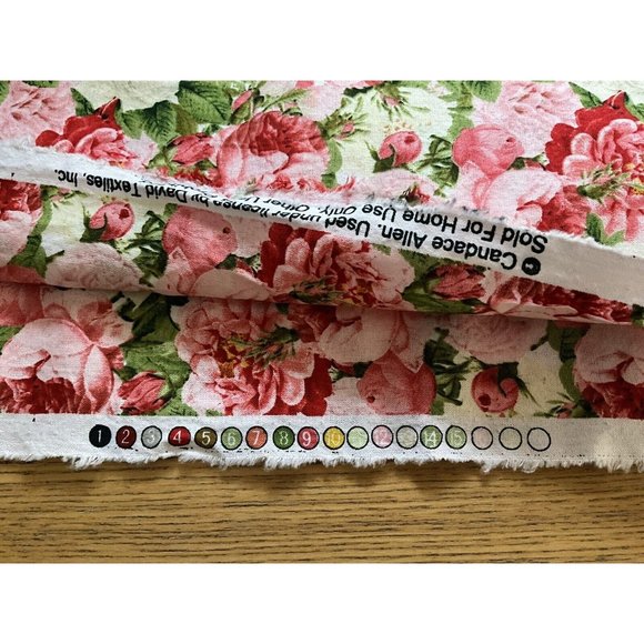 Candace Allen Vintage Rose Bouquet by David Textiles Cotton   3 Yards x 44" Wide - Picture 6 of 15